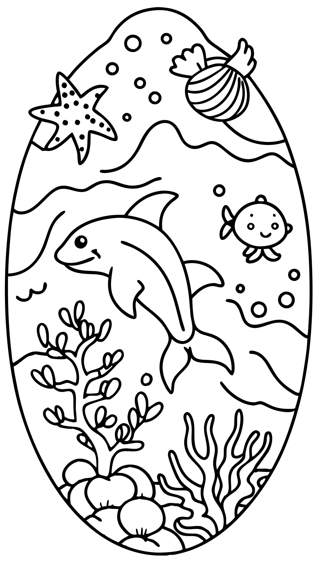 coloriage scène océan